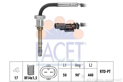 FACET 22.0090 Atık Gaz Isı Sensörü - Volvo C30 (533) D3 10>12 C70 Iı Cabrio (542) D3 10>13 S40 Iı (544) D3 10>13 S 31431049