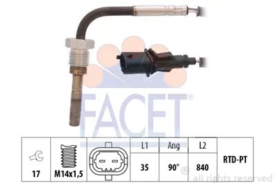 FACET 22.0138 Egzoz Gazı Sıcaklık Sensoru Alfa Romeo 159 1.9 Jtd 8v 09/05 - 11/11 