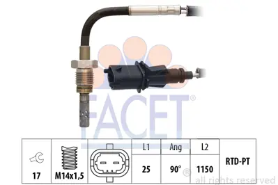 FACET 22.0152 Egzoz Gazı Sıcaklık Sensoru Fıat Qubo 1.3 D Multıjet  07/10-/ 51790101