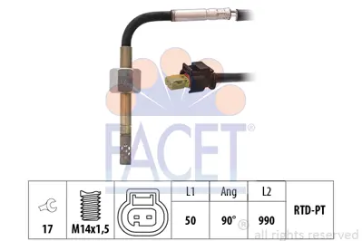 FACET 22.0170 Egzoz Gazı Sıcaklık Sensoru A0009059505