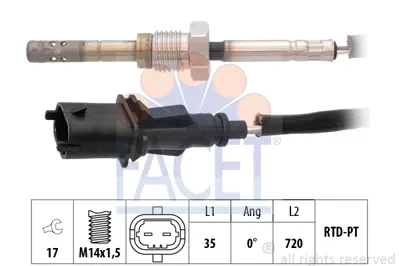 FACET 22.0188 Egzoz Gazı Sıcaklık Sensoru Fıat Multıpla 1.9 Jtd 04/02 - 06/10 55199053 K68224768AB