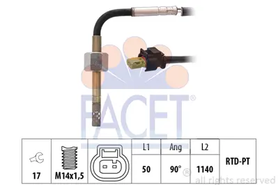 FACET 22.0302 Egzoz Sıcaklık Sensoru (Om642) E-Class W211 05>08 S-Class W221 05>13 A0081533028
