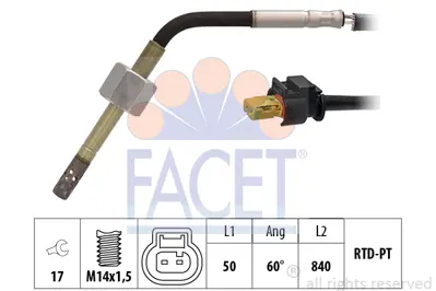FACET 22.0303 Egzoz Gazı Sıcaklık Sensoru Mercedes Classe C Iıı C300 02/11 - 01/14 A0071539828