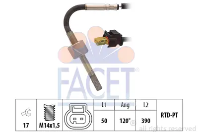 FACET 22.0309 Egzoz Sıcaklık Sensoru A0019052200