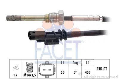 FACET 22.0311 Egzoz Gazı Sıcaklık Sensoru Alfa Romeo Gıulıetta 1.6 Jtdm 02/15-12/20 55271323