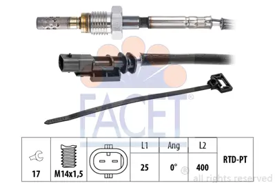 FACET 22.0331 Egzoz Gazı Sıcaklık Sensoru Jeep Compass 2.0 Multijet Iı 4x4  03/17/- K68381570AB