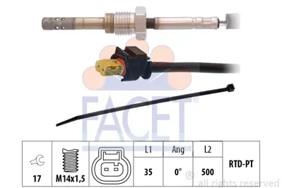 FACET 22.0332 Egzoz Gazı Sıcaklık Sensoru Jeep Cherokee V 2.2 Crd 09/18/- K68332995AA