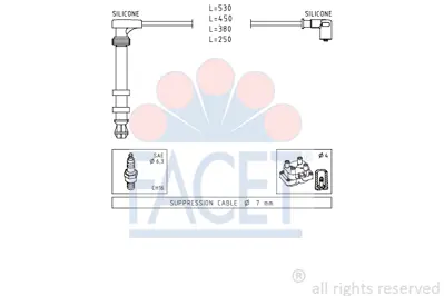 FACET 4.9503 Bujı Kablosu Setı 46413088