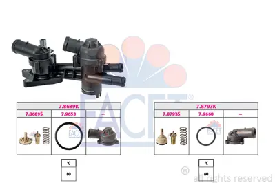 FACET 7.7959KK Termostat Vw Passat V 1.4 Tsı Variant Ecofuel 08/10-12/14  (7.8689k+7.8793k) 2 Thermostats 3C121110L 3C121111AB