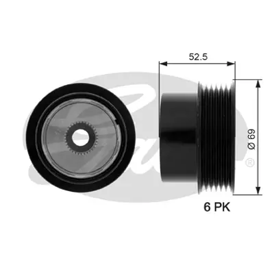 GATES OAP7101 Alternatör Kasnağı Volvo S60 10 15 S80 06-16 V60 10 V70 Freelander 2 L359 3.2 06-14 31316803 6G9N6A312AE LR005993