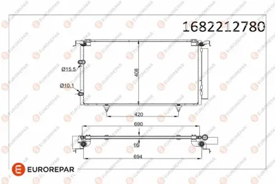 EUROREPAR 1682212780 Radyator 8846006140