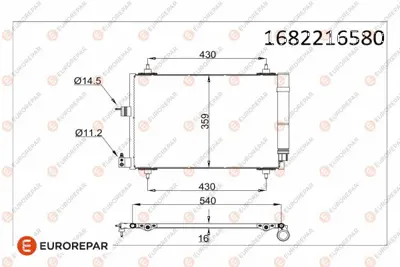 EUROREPAR 1682216580 Radyator 9652829880