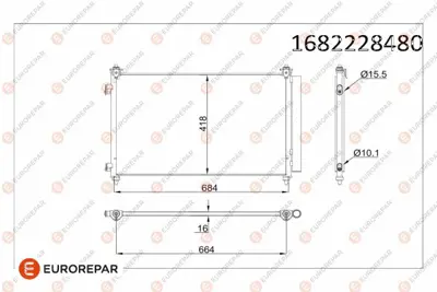 EUROREPAR 1682228480 Radyator TD1161480A
