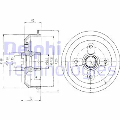 DELPHI BF107 Fren Kampanası Arka Ford Fıesta 76>04/89 D8RZ1126A