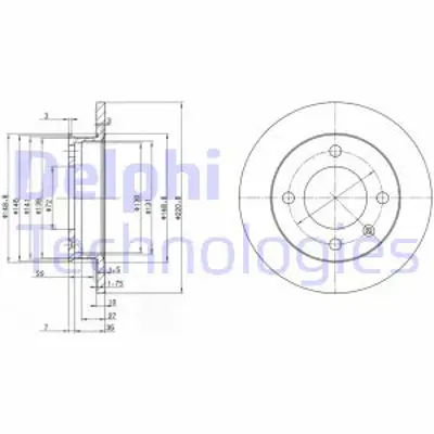 DELPHI BG2118 Fren Dıskı (Cıftlı Paket) Delıksız Ã–n Fıesta1976 > 04/1989 D8RZ1125A