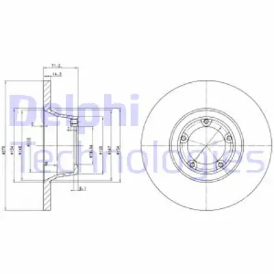 DELPHI BG2157 Fren Dıskı (Cıftlı Paket) Delıksız Ã–n Transıt1986 > 1991 86VX1125BA