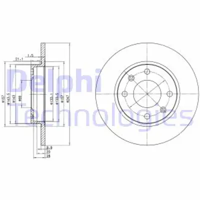 DELPHI BG2213 Fren Dıskı (Cıftlı Paket) Delıksız On/Arka    306 205 309 405 Saxo Zx (247x4)  03/1983 > E169001