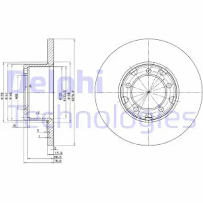 DELPHI BG2265 Fren Dıskı (Cıftlı Paket) Delıksız Ã–n 207 208 209 210 307 308 309 310 407 408 409 410 5 A6014215112