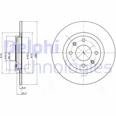 DELPHI BG2308 Fren Dıskı (Cıftlı Paket) Delıksız Ã–n // Bx // 305 305 Van 40507/1982 > 1996 E169007