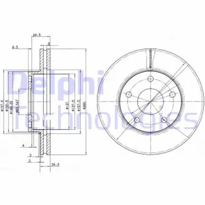 DELPHI BG2346 Fren Dıskı (Cıftlı Paket) Delıklı Ã–n Granada Scorpıo12/1986 > 1995 93GX1125BA