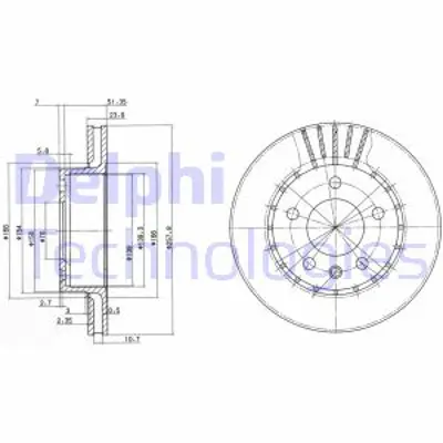 DELPHI BG2384 Fren Aynası On 90271134
