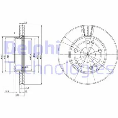 DELPHI BG2397 Fren Dıskı (Cıftlı Paket) Delıksız On  190 1982 > 05/1993 A2014211512