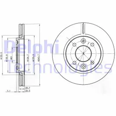 DELPHI BG2403 Fren Dıskı (Cıftlı Paket) Delıklı Ã–n 211986 > 1996 7701467954