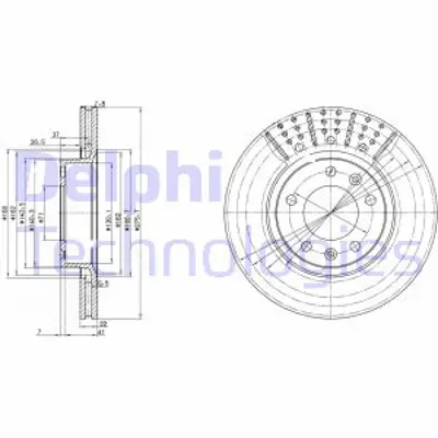 DELPHI BG2460 Fren Dıskı (Cıftlı Paket) Delıklı Ã–n // Xm // 60509/1989 > 03/1991 E169012