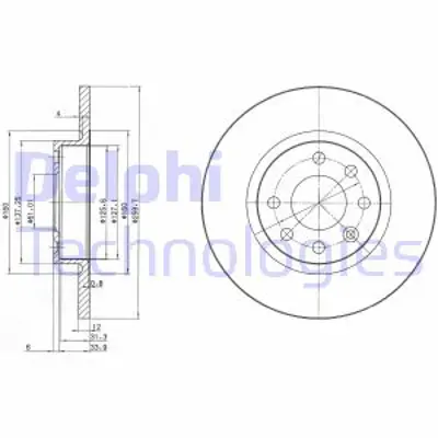 DELPHI BG2496 Fren Dıskı (Cıftlı Paket) Delıksız Ã–n Volvo 440 460 4801987 > 07/1997 34596619