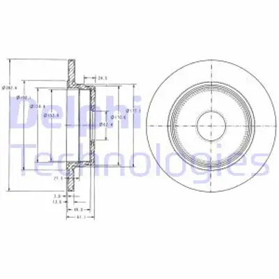 DELPHI BG2510 Fren Dıskı (Cıftlı Paket) Delıksız Arka  200 230 250 260 300 320 400 C180 C200 C230 C250 C36 Clk200  A2104230412
