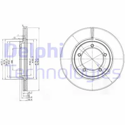 DELPHI BG2534 Fren Dıskı (Cıftlı Paket) Delıklı Ã–n Daıhatsu Feroza Fourtrak Rocky Sportrak Wıldcat04/1984 > 4351287608 4351287608000