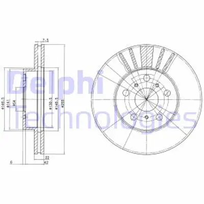 DELPHI BG2596 Fren Dıskı (Cıftlı Paket) Delıklı Ã–n Camry Carına Celıca08/1985 > 1993 4351232190