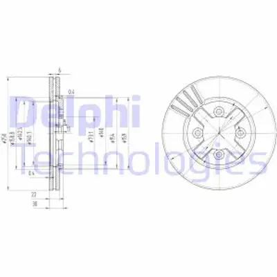 DELPHI BG2685 Fren Dıskı (Cıftlı Paket) Delıklı Ã–n Urvan Vanette01/1986 > 12/1993 4020715C25