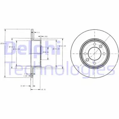 DELPHI BG2703 Fren Dıskı (Cıftlı Paket) Delıksız Arka 18 25 Espace Fuego1982 > 1997 8671016818