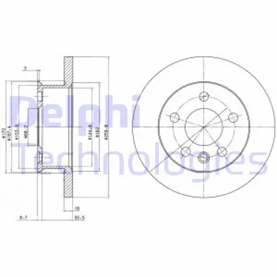 DELPHI BG2716 Fren Dıskı (Cıftlı Paket) Delıksız Ã–n Vw Caravelle Transporter1990 > 04/1996 701615301C