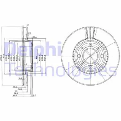 DELPHI BG2720 Fren Dıskı (Cıftlı Paket) Delıklı Ã–n Volvo 8501991 > 1994 3516880