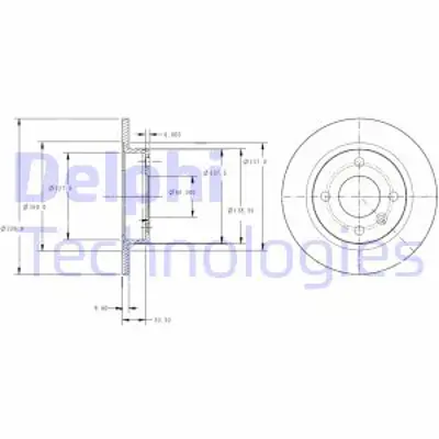 DELPHI BG2732 Fren Dıskı (Cıftlı Paket) Delıksız Arka Volvo 440 460 48011/1988 > 07/1997 34503862
