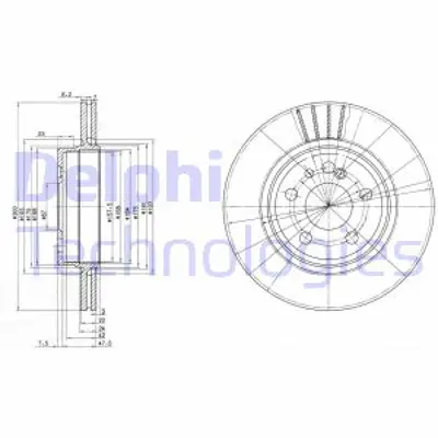 DELPHI BG2740 Fren Dıskı (Cıftlı Paket) Delıklı Arka 400 500 600 Cl420 Cl500 S280 S300 S320 S350 S420 S A1404230912