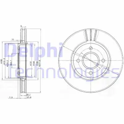 DELPHI BG2757 Fren Dıskı (Cıftlı Paket) Delıklı Ã–n Escort Sıerra1990 > 01/1995 V89BX1125BA