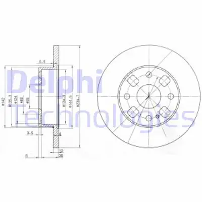 DELPHI BG2778 Fren Dıskı (Cıftlı Paket) Delıksız Ã–n Mazda 12101/1991 > 03/1996 DB0Y33251C