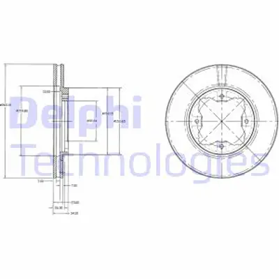 DELPHI BG2798 Fren Dıskı (Cıftlı Paket) Delıklı Ã–n Honda // Rover Group; Accord // 618 620 62301/1990 > 45251SN7E40 GBD90836