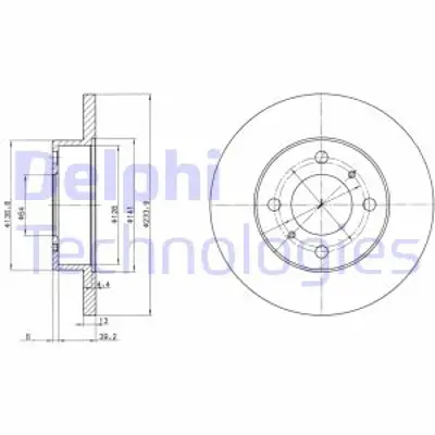 DELPHI BG2809 Fren Dıskı (Cıftlı Paket) Delıksız Ã–n Mıtsubıshı // Proton; Colt Lancer Mırage // Persona Person MB699281