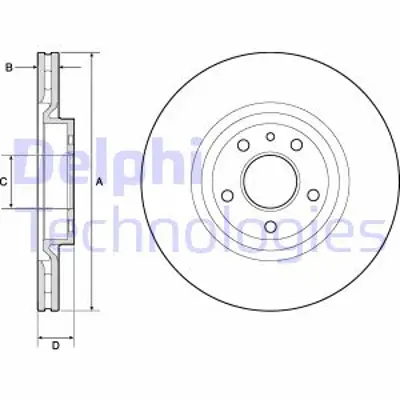 DELPHI BG2843 Fren Dıskı (Cıftlı Paket) Delıklı Ã–n Alfa Romeo Gtv Spıder1995 > 