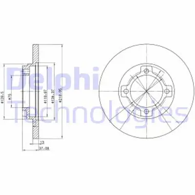 DELPHI BG3083 Fren Dıskı (Cıftlı Paket) Delıksız Ã–n Kıa // Mazda; Mentor Prıde // 12101/1988 > 2001 E8BZ1125A MDA0133251