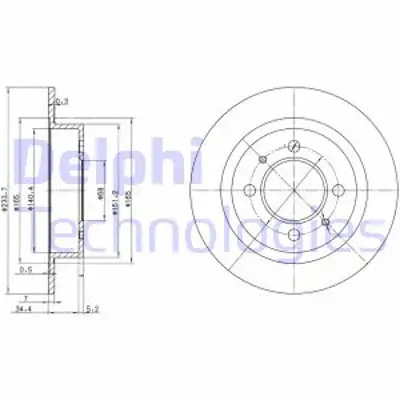 DELPHI BG3126 Fren Dıskı (Cıftlı Paket) Delıksız Arka 100 Nx Almera Sunny10/1990 > 01/1998 4320658Y02