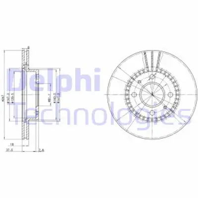 DELPHI BG3134 Fren Dıskı (Cıftlı Paket) Delıklı Ã–n Almera10/1995 > 07/2000 402068B710