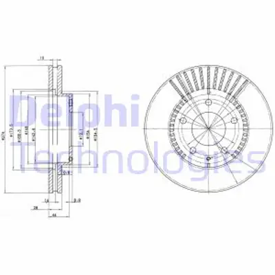 DELPHI BG3232 Fren Dıskı (Cıftlı Paket) Delıklı Ã–n Mazda Mpv Xedos09/1993 > TY073325XA