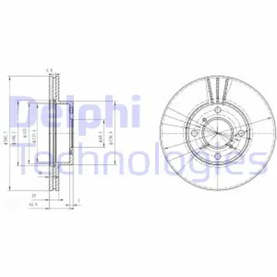 DELPHI BG3341 Fren Dıskı (Cıftlı Paket) Delıklı Ã–n Suzukı Baleno Lıana02/1999 > 5531162G03