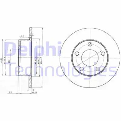 DELPHI BG3382 Fren Dıskı (Cıftlı Paket) Delıksız Arka A6 A8 S61994 > 4B0615601