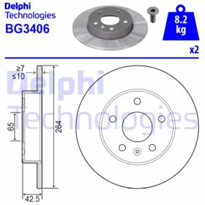 DELPHI BG3406 Arka Fren Dıskı (5 Bıjon) Astra H Merıva B Corsa C Astra G 2,0dı 2,0 16v 1,8 16v 02 / 98>2,0dtı 16v  95526658